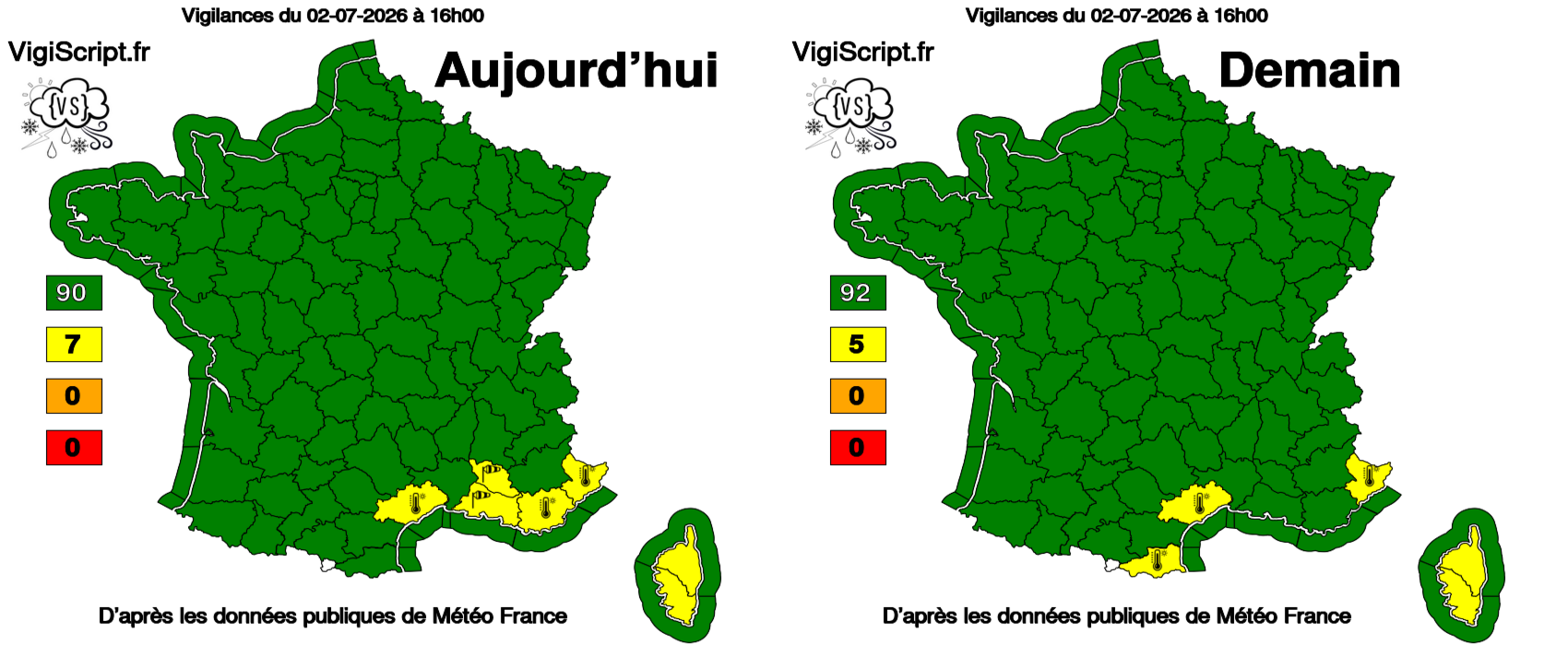 Dernière vigilance météorologique